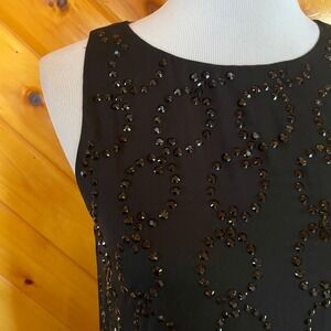 Diane von Furstenberg Dress Black Silk Party Cocktail 4 DVF Rhinestones